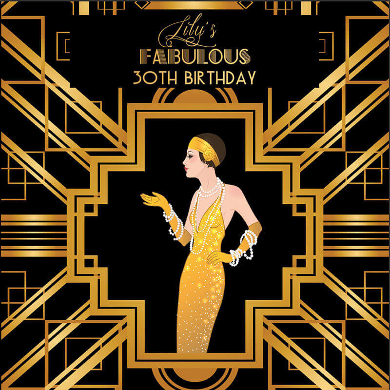 30th Birthday Party Gatsby Party Roaring Themed Backdrop-ubackdrop