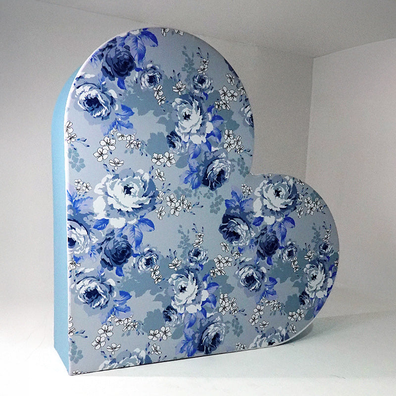 3D 8x8ft Double Layer Side Laying Heart for Party Decor Backdrop Stand-ubackdrop