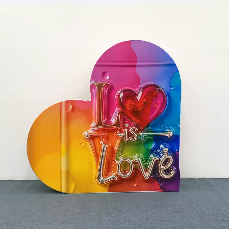 3D 8x8ft Double Layer Side Laying Heart for Party Decor Backdrop Stand-ubackdrop