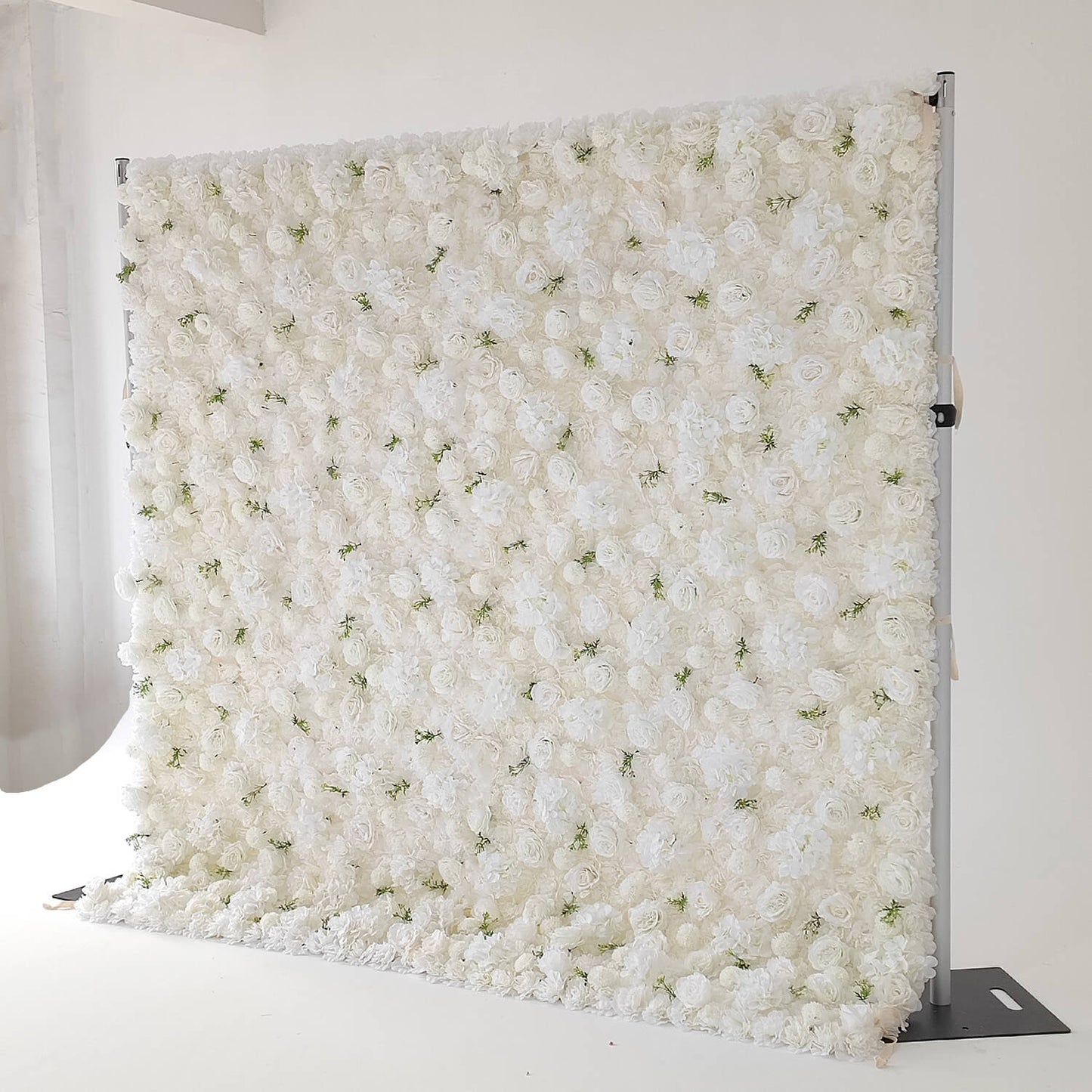 3D White Luxury Fabric Artificial Flower Wall Wedding Party Decor-ubackdrop