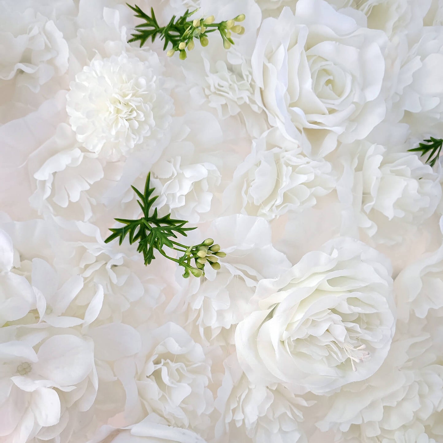 3D White Luxury Fabric Artificial Flower Wall Wedding Party Decor-ubackdrop