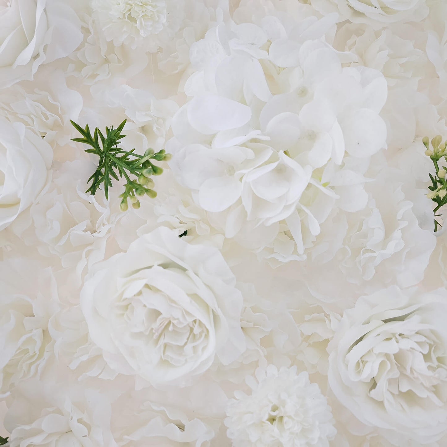 3D White Luxury Fabric Artificial Flower Wall Wedding Party Decor-ubackdrop