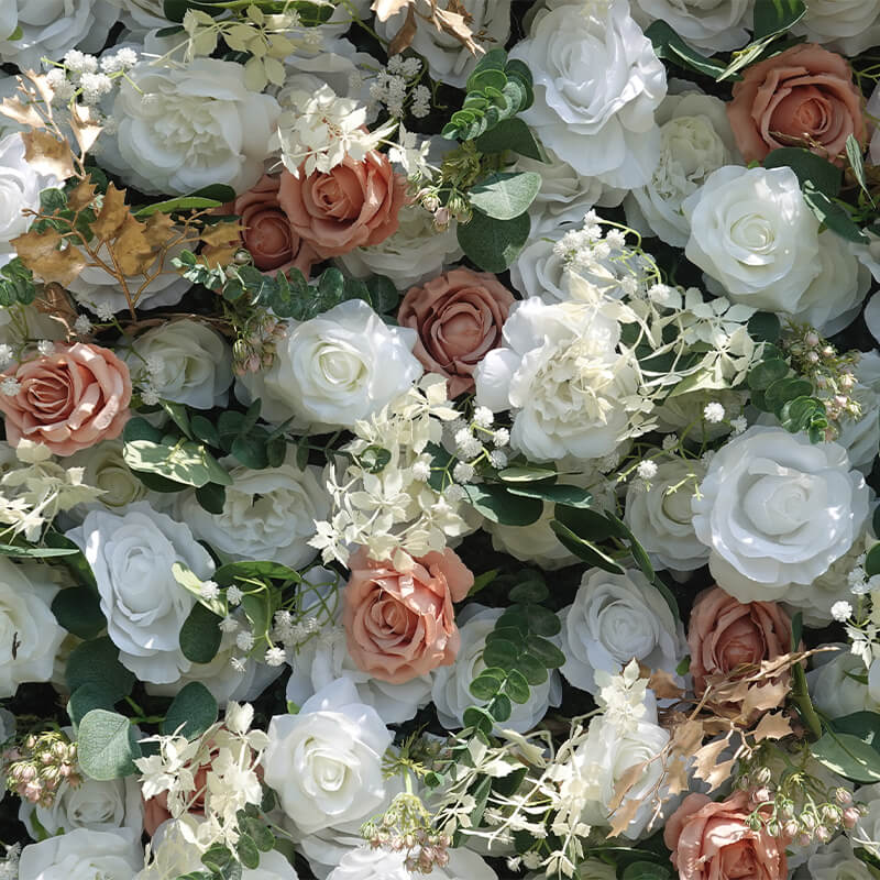 3D Pink and White Fabric Artificial Flower Wall Wedding Party Decor-ubackdrop