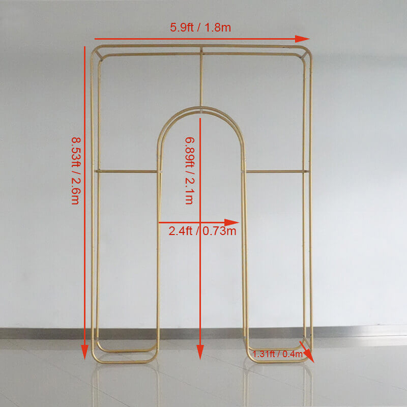 Curved Wedding Arch Double Layer Party Decoration Flower Arch-ubackdrop