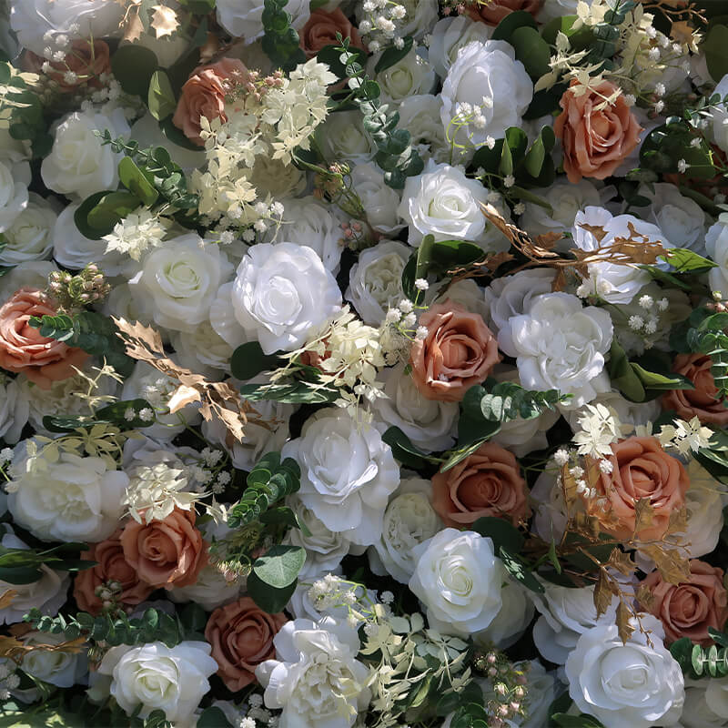 3D Pink and White Fabric Artificial Flower Wall Wedding Party Decor-ubackdrop