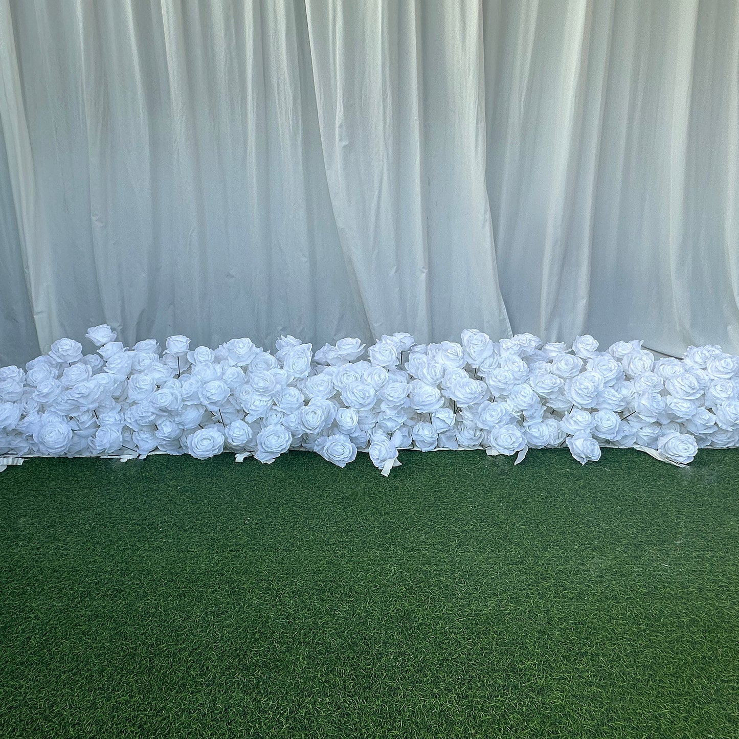 White Rose Hanging Flower Runner Wedding Backdrop Decor-ubackdrop