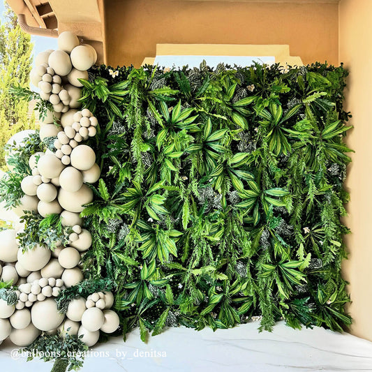 5D Green Jungle Fabric Artificial Flower Wall Party Decor Outdoor-ubackdrop