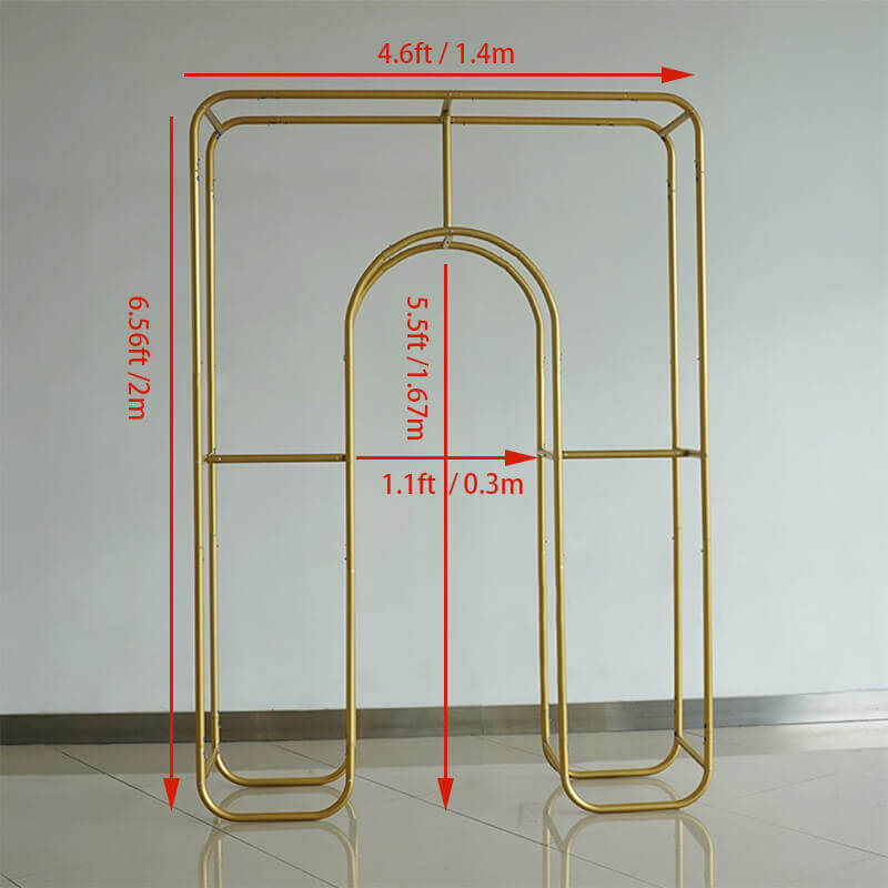 Curved Wedding Arch Double Layer Party Decoration Flower Arch-ubackdrop