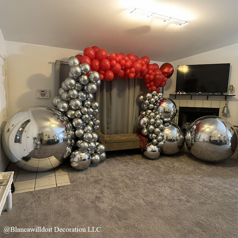 Silver Inflatable Mirror Ball Reusable Big Bubble Balloon-ubackdrop