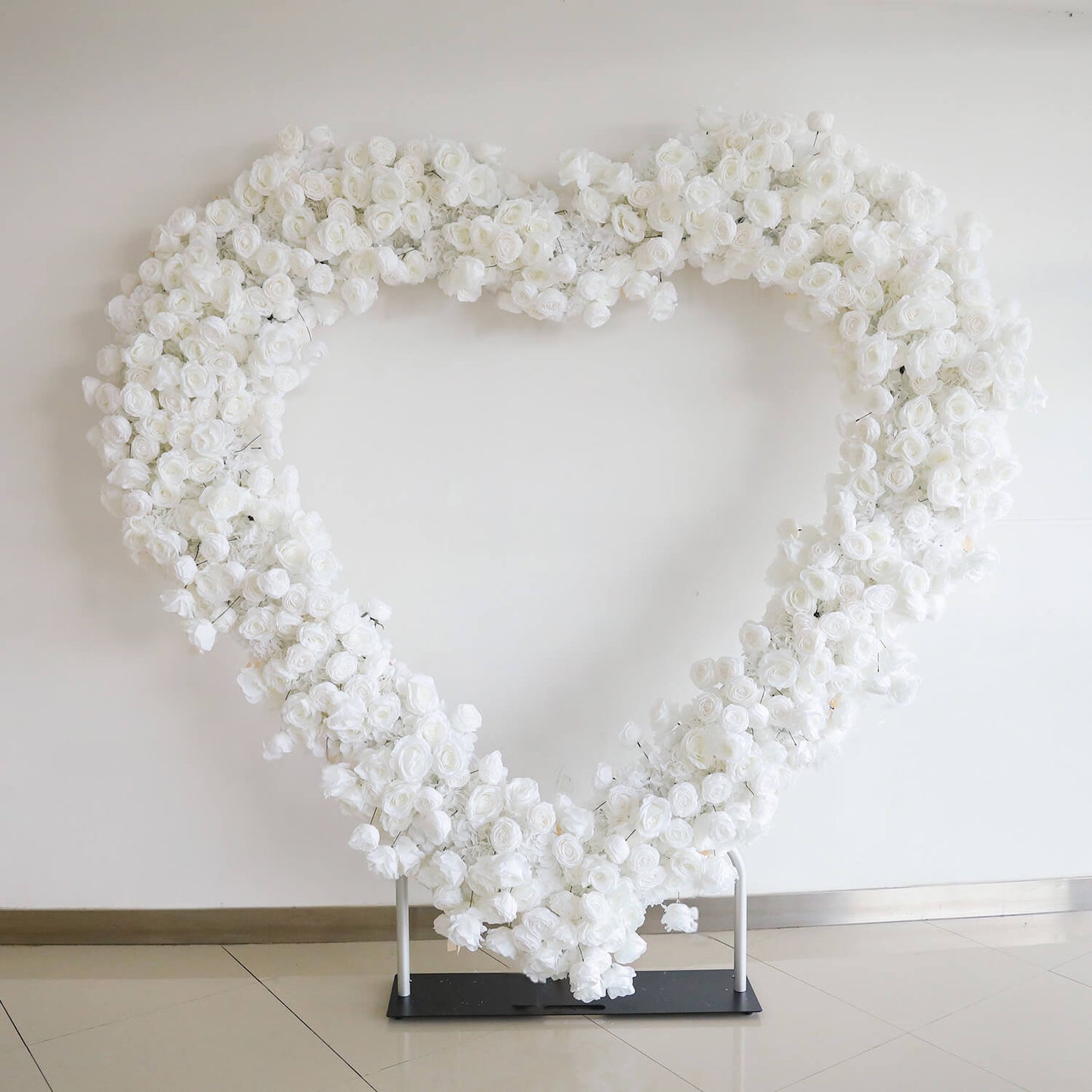 8ft Party & Hoop Balloon Double Layer Heart Shape Loop Flower Arch Photo Booth Backdrop Stand Heart Backdrop-ubackdrop