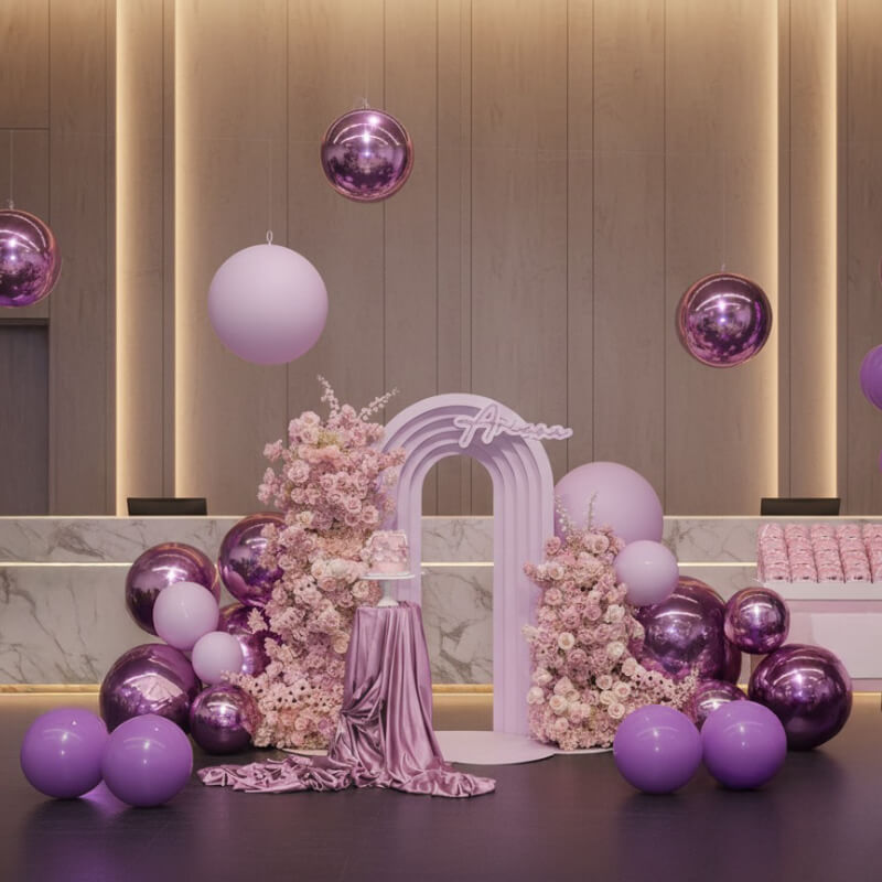 Purple Inflatable Mirror Ball Reusable Big Bubble Balloon-ubackdrop