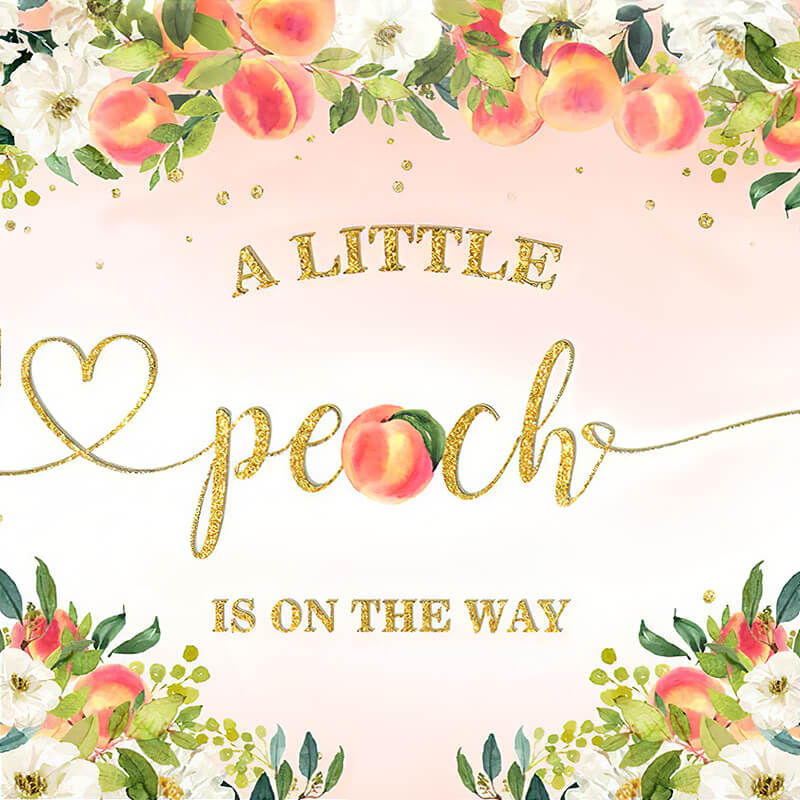 A Little Peach Is On The Way Baby Shower Decoration Backdrops-ubackdrop