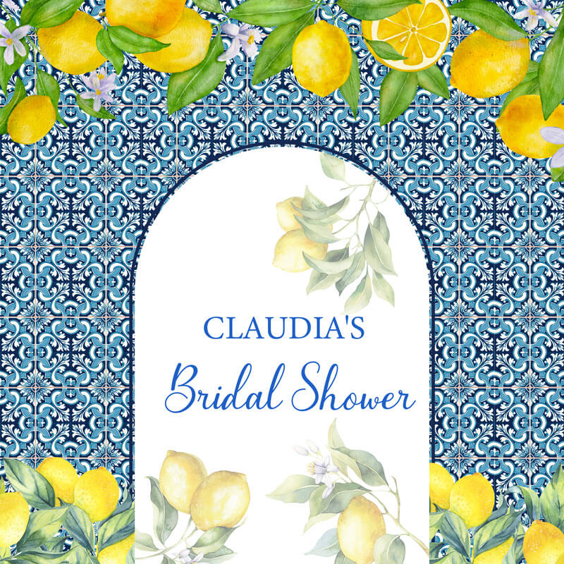 Amalfi Coast Bridal Shower Party Backdrop Cover-ubackdrop
