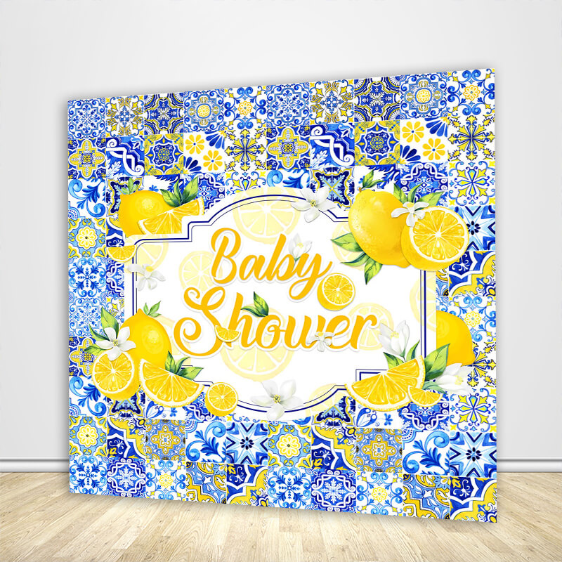 Amalfi Coast Lemon Newborn Baby Shower Party Backdrop-ubackdrop