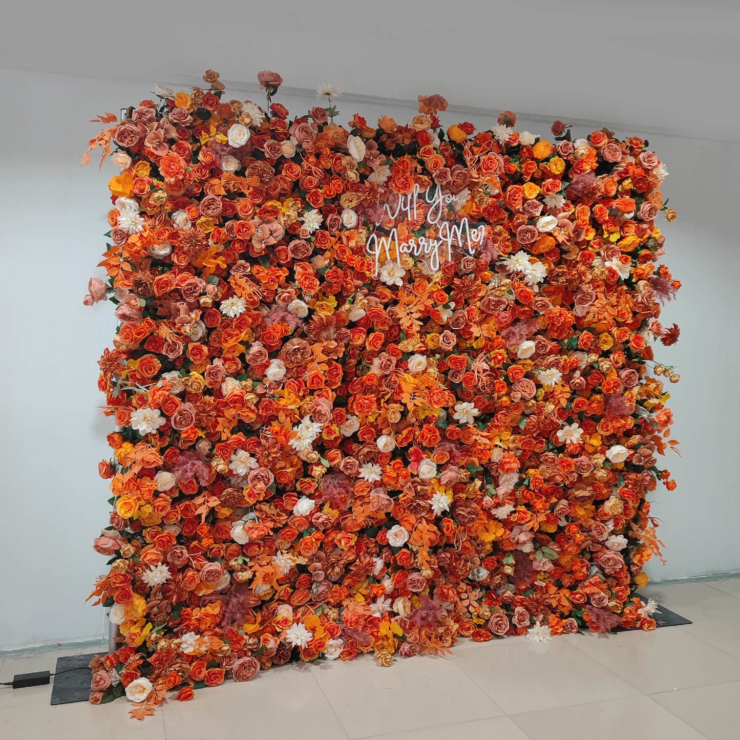 Fall Garden Fabric Artificial Flower Wall for Wedding Decoration-ubackdrop