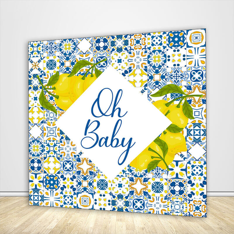 Lemon Newborn Baby Shower Party Backdrop-ubackdrop