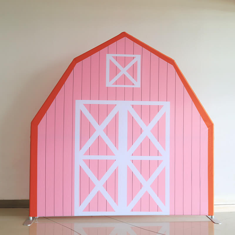 7x7ft Barn Backdrop Stand | Birthday Party Decoration Prop-ubackdrop