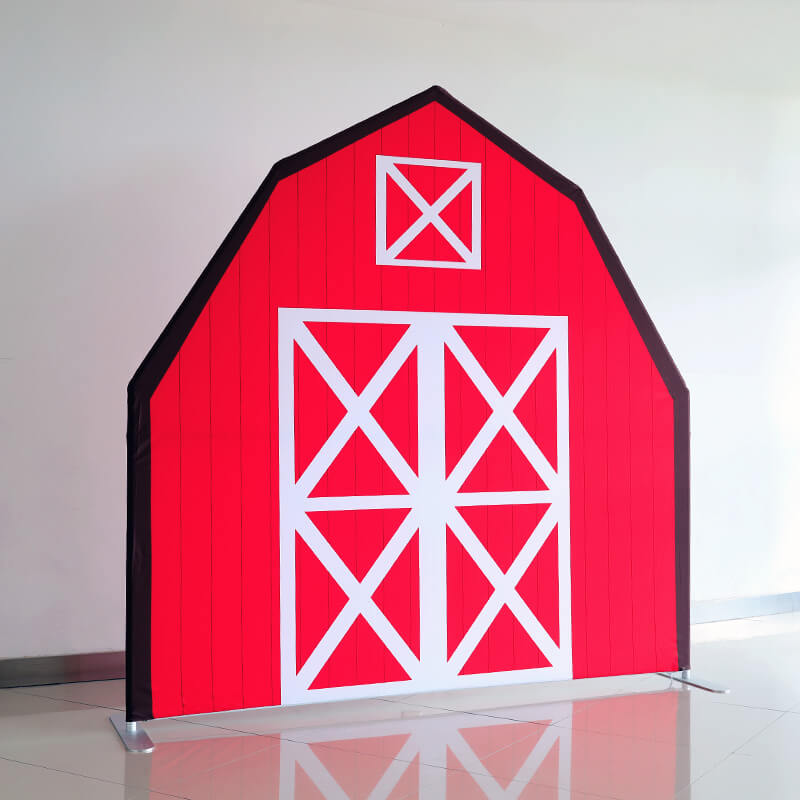 7x7ft Barn Backdrop Stand | Birthday Party Decoration Prop-ubackdrop