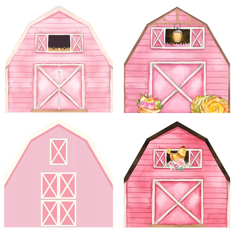 7x7ft Barn Backdrop Stand | Birthday Party Decoration Prop-ubackdrop