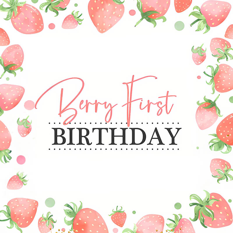 Berry First Birthday Party Decoration Backdrops-ubackdrop