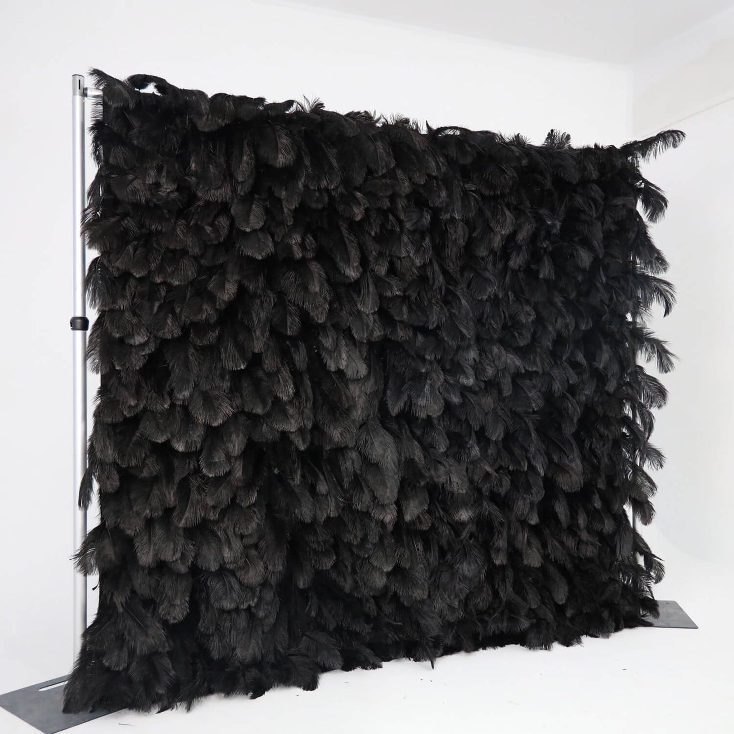 Black Feather Flower Wall for Wedding Arrangement Bridal Shower Party Backdrop-ubackdrop