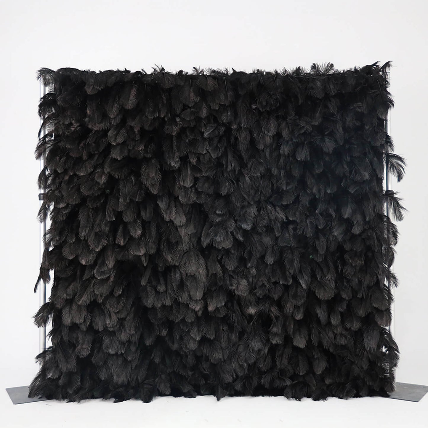 Black Feather Flower Wall for Wedding Arrangement Bridal Shower Party Backdrop-ubackdrop