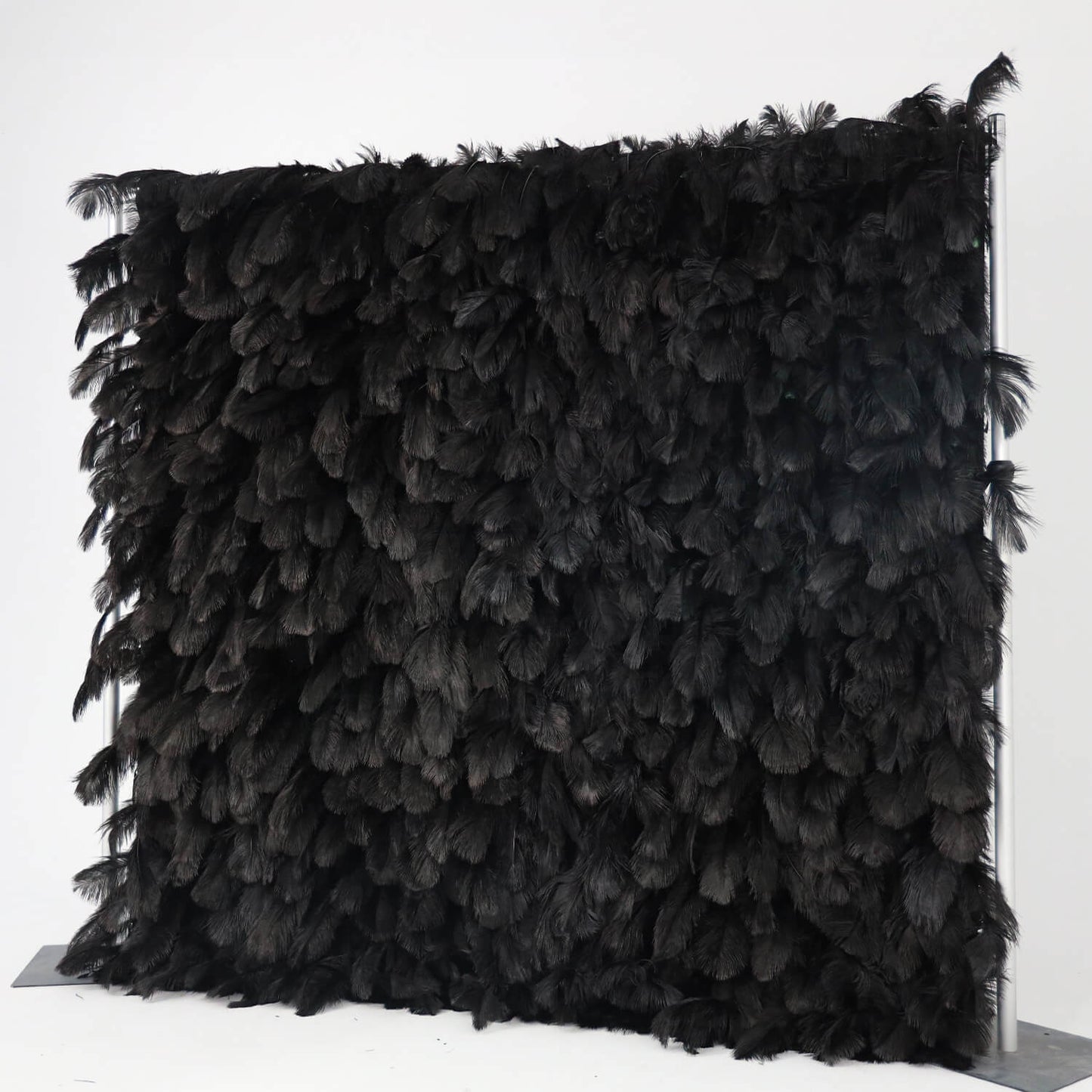Black Feather Flower Wall for Wedding Arrangement Bridal Shower Party Backdrop-ubackdrop
