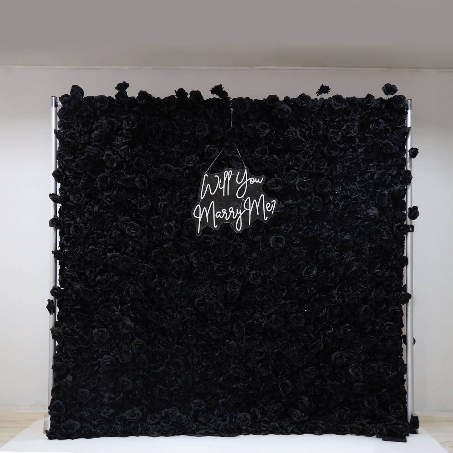 Black Rose Flower Wall Backdrop for Birthday Party Decorations