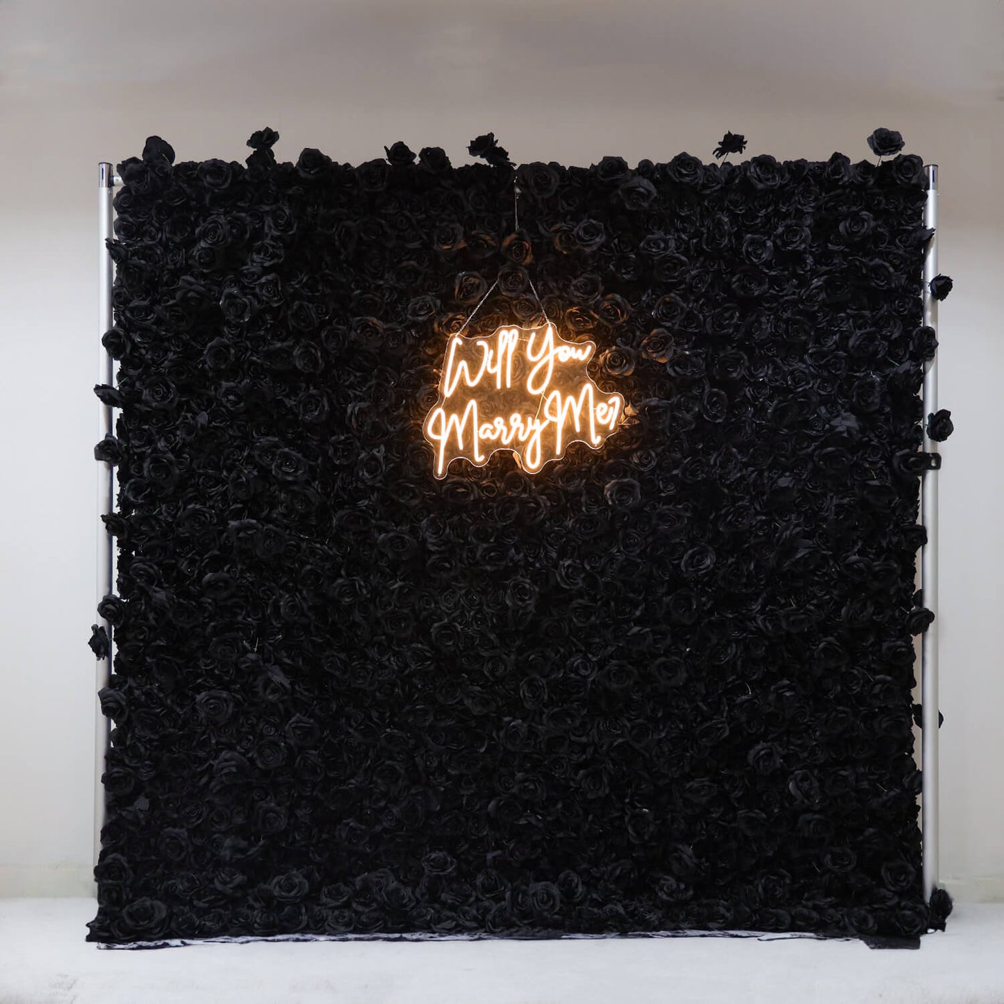 Black Rose Flower Wall Backdrop for Birthday Party Decorations