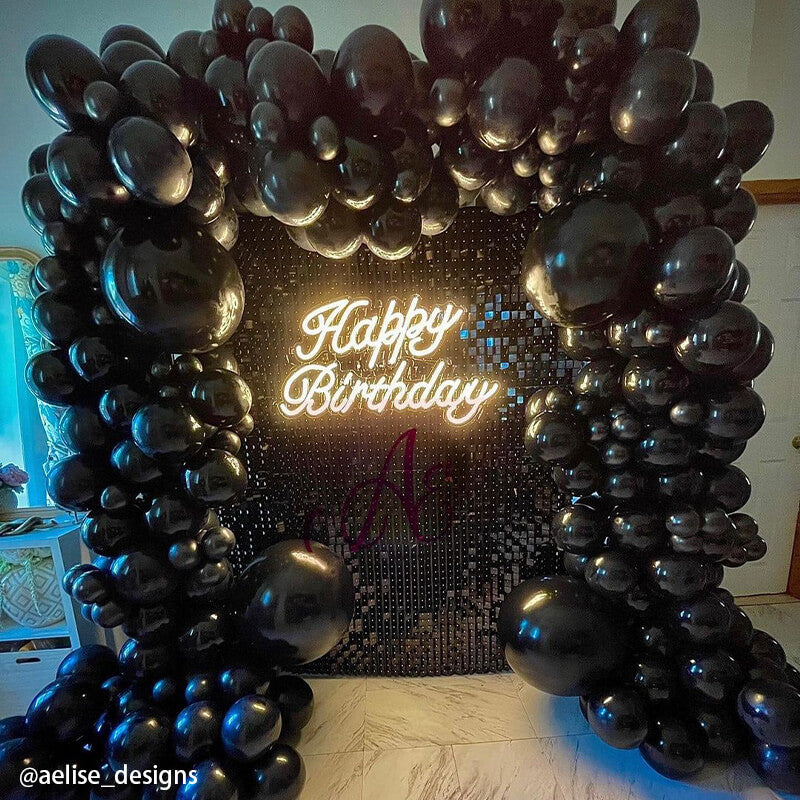 Black Shimmer Wall Panels – Easy Setup Wedding/Event/Theme Party Decorations-ubackdrop