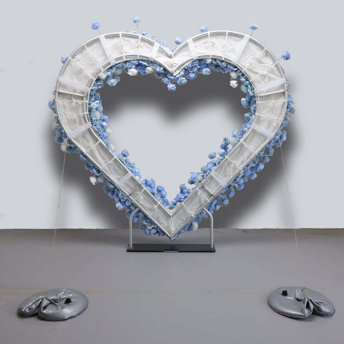 Blue Roses Heart Shaped Flower Wall For Baby Shower Decoration-ubackdrop