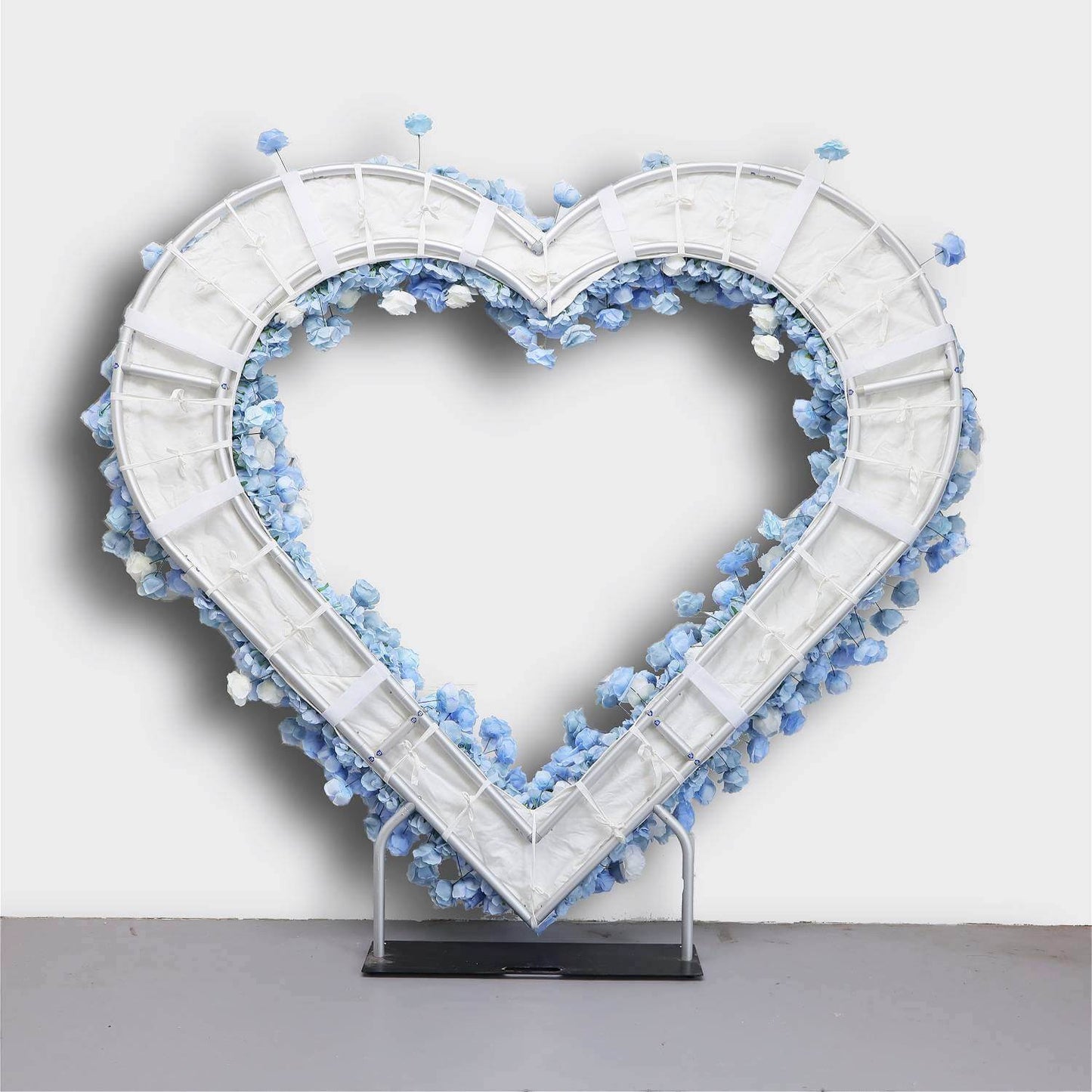 Blue Roses Heart Shaped Flower Wall For Baby Shower Decoration-ubackdrop