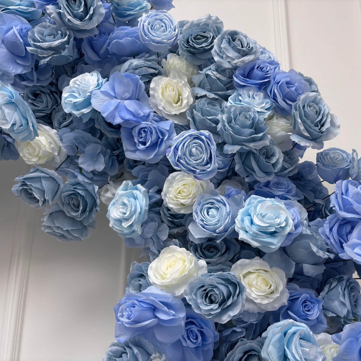 Blue Roses Heart Shaped Flower Wall For Baby Shower Decoration-ubackdrop