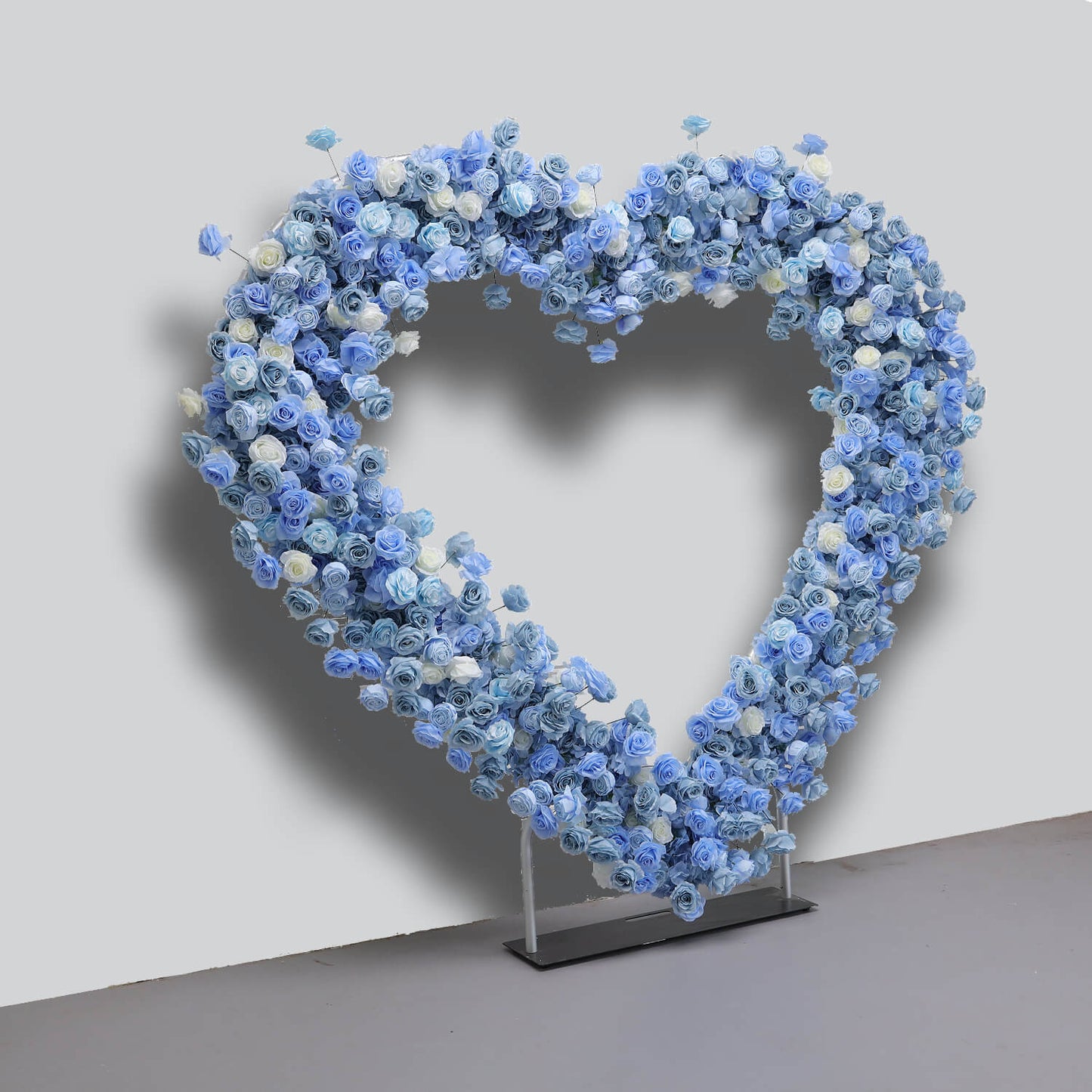 Blue Roses Heart Shaped Flower Wall For Baby Shower Decoration-ubackdrop