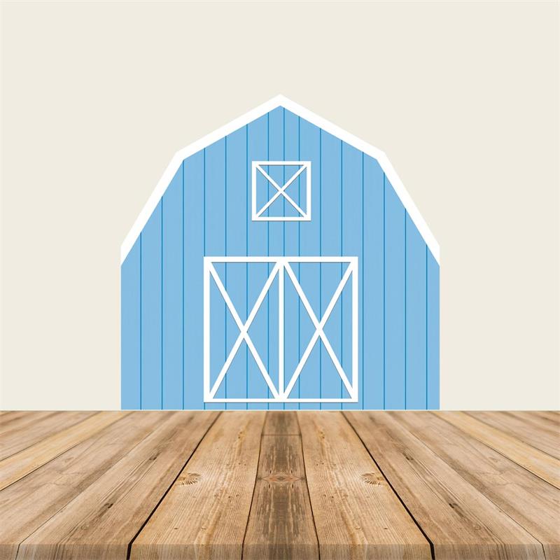 Blue Barn Door Backdrop Farm Theme Party Decorations-ubackdrop
