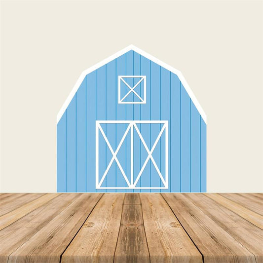 Blue Barn Door Backdrop Farm Theme Party Decorations-ubackdrop