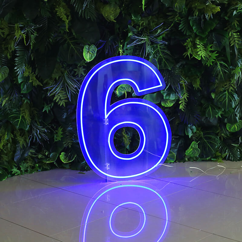 Custom 0 to 9 Number LED Neon Sign Wall Letters Light Party Decoration-ubackdrop