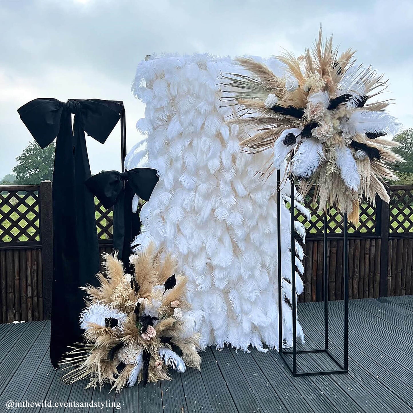 Boho White Feather Flower Wall for Wedding Arrangement Bridal Shower Party Backdrop-ubackdrop