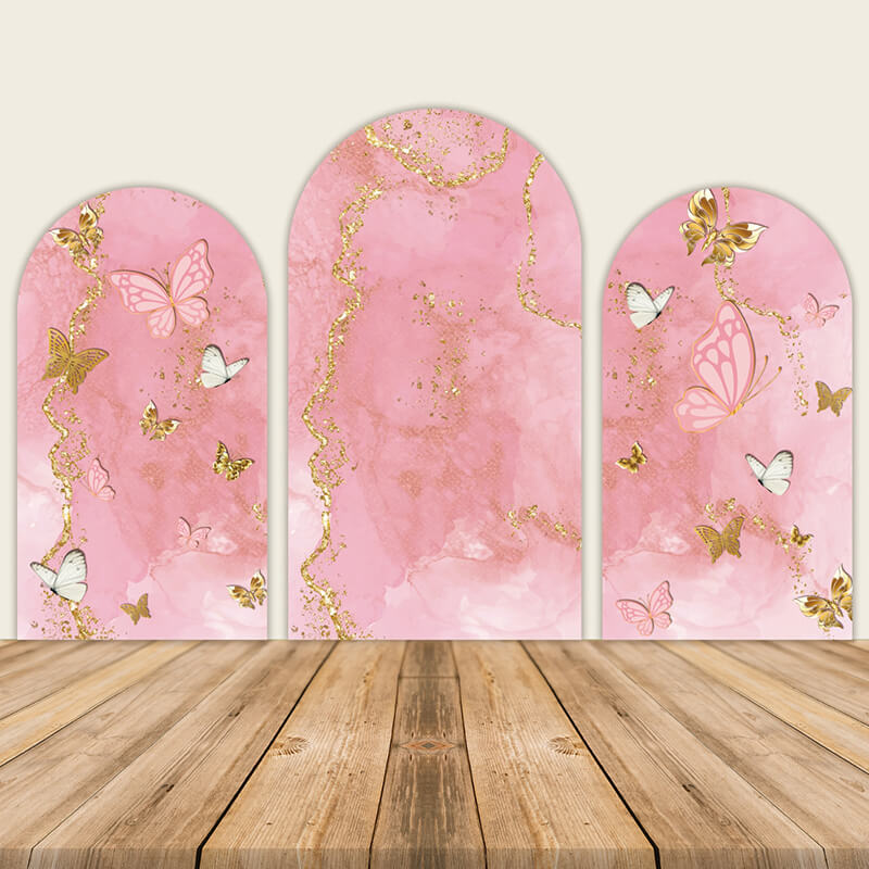 Butterfly Princess Girls Happy Birthday Party Backdrop-ubackdrop
