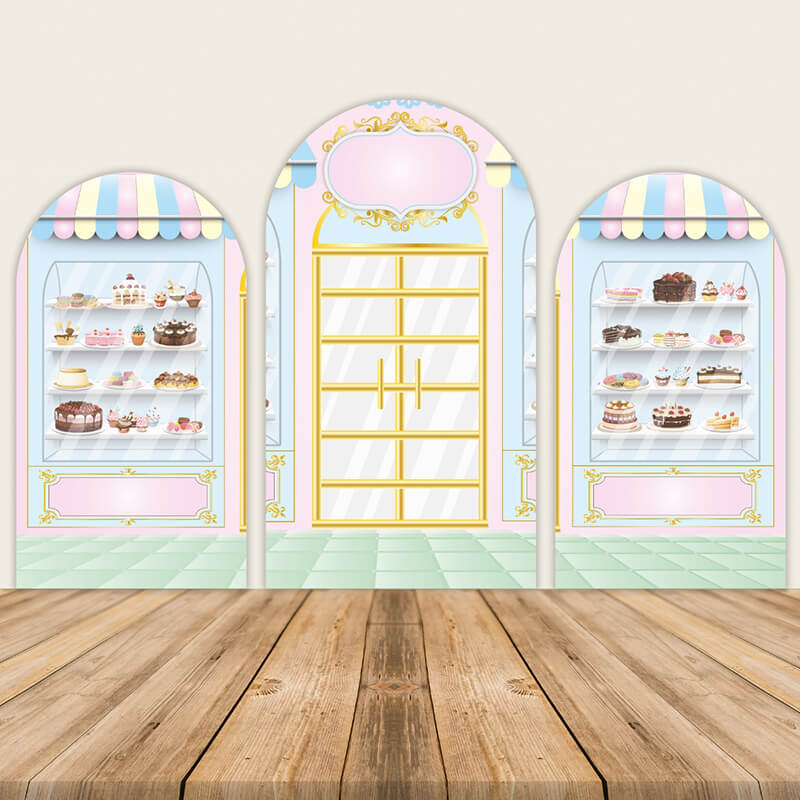 Cake Shop Theme Backdrop Girl's 1st First Birthday Party Decoration Background-ubackdrop