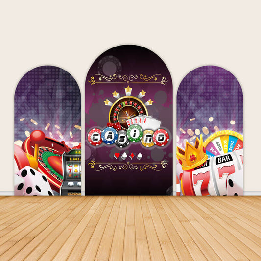 Casino Theme Party Chiara Arched Wall Covers-ubackdrop
