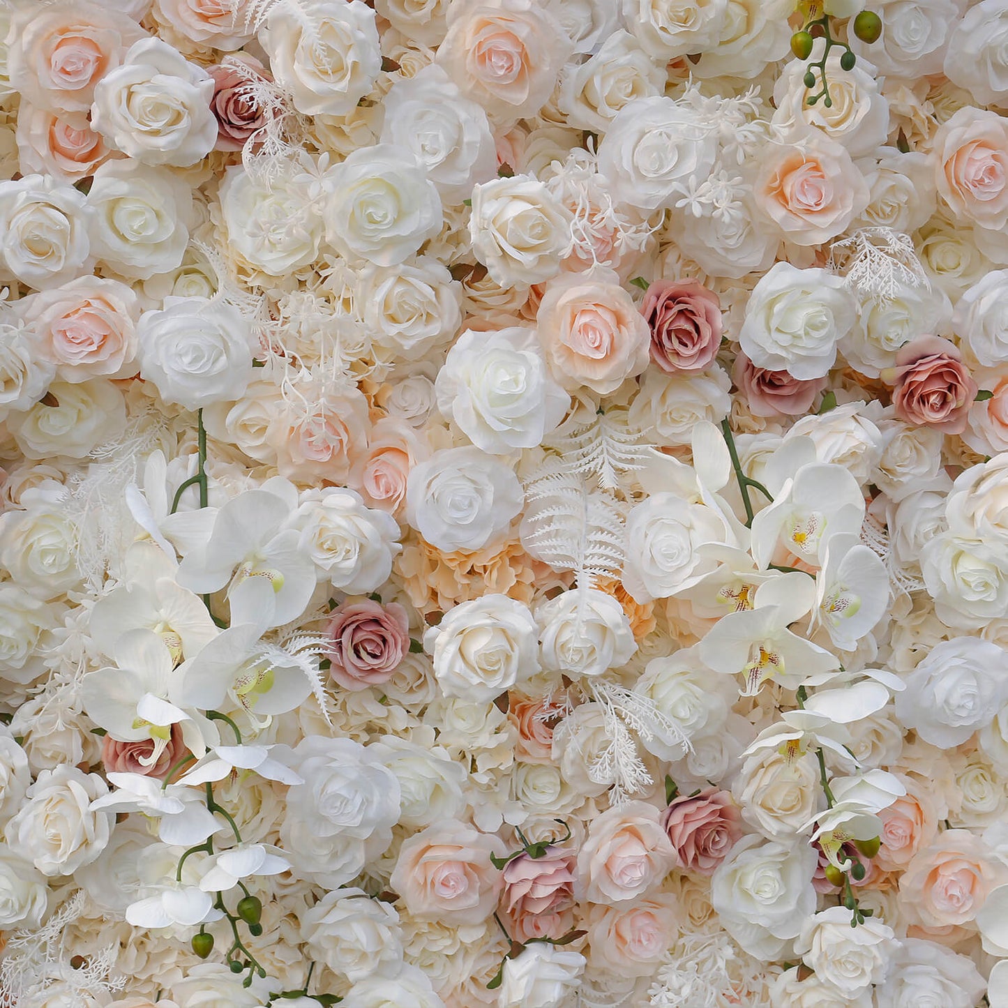Champagne Pink White Rose Flower Wall for Engagement Wedding Party Decoration-ubackdrop