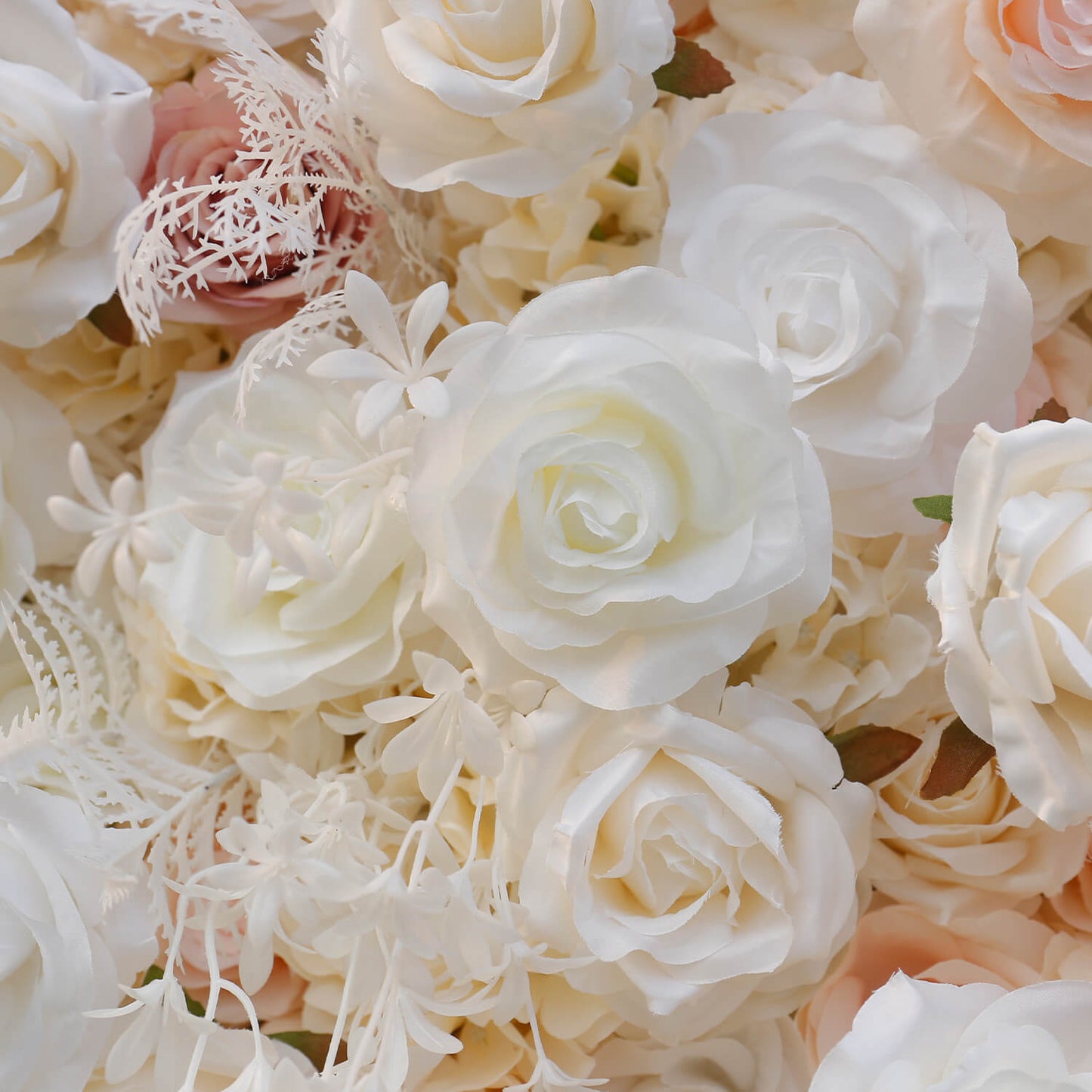 Champagne Pink White Rose Flower Wall for Engagement Wedding Party Decoration-ubackdrop