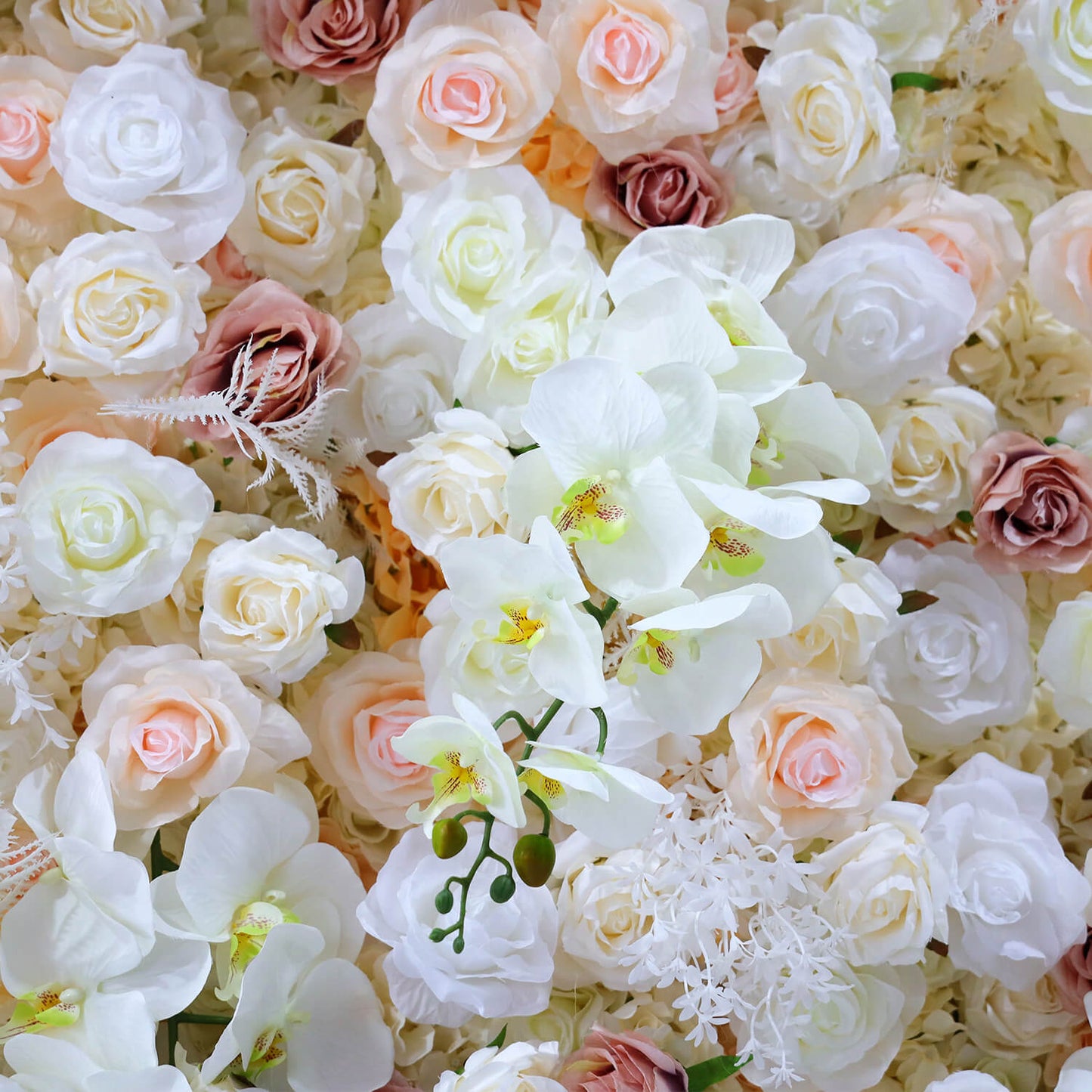 Champagne Pink White Rose Flower Wall for Engagement Wedding Party Decoration