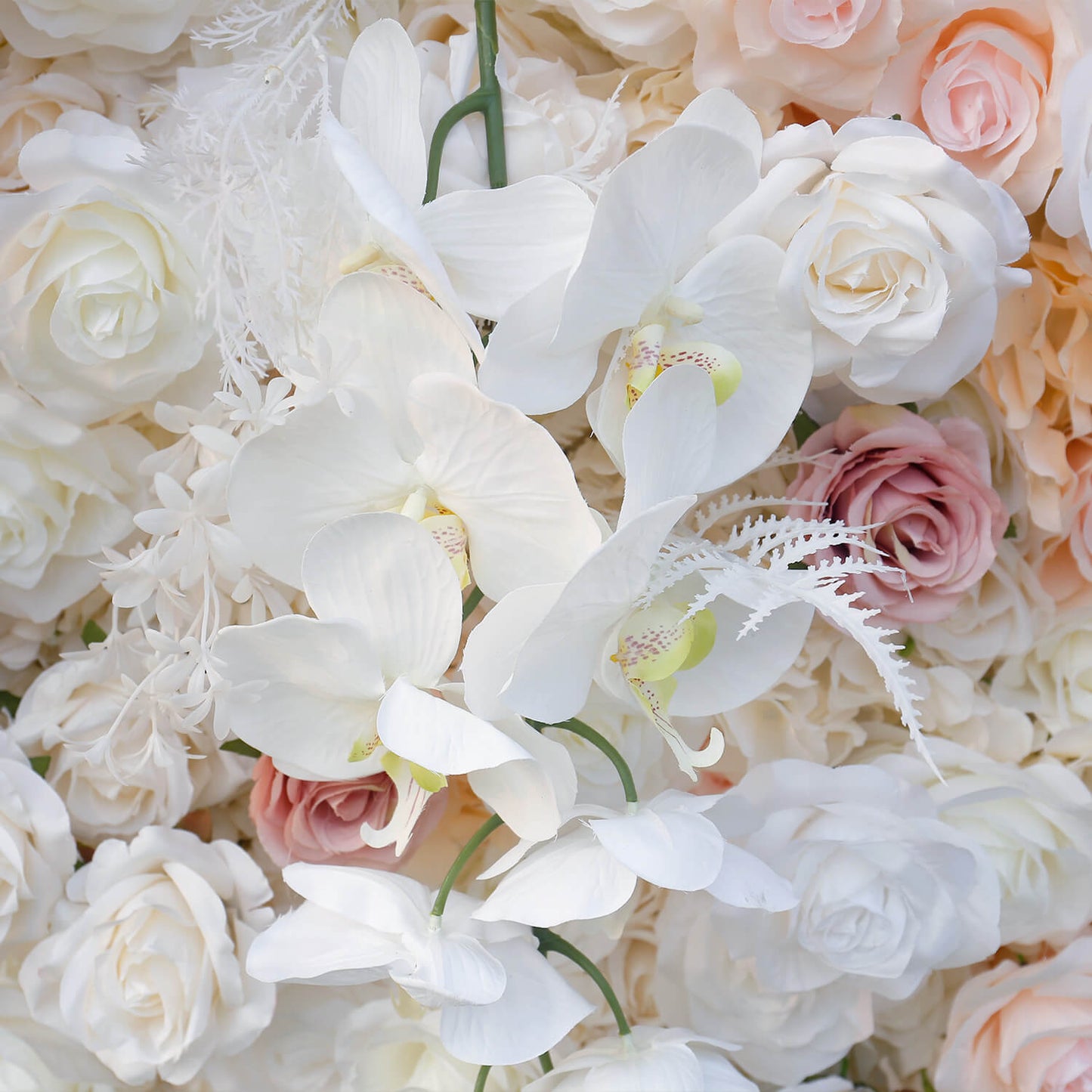 Champagne Pink White Rose Flower Wall for Engagement Wedding Party Decoration-ubackdrop