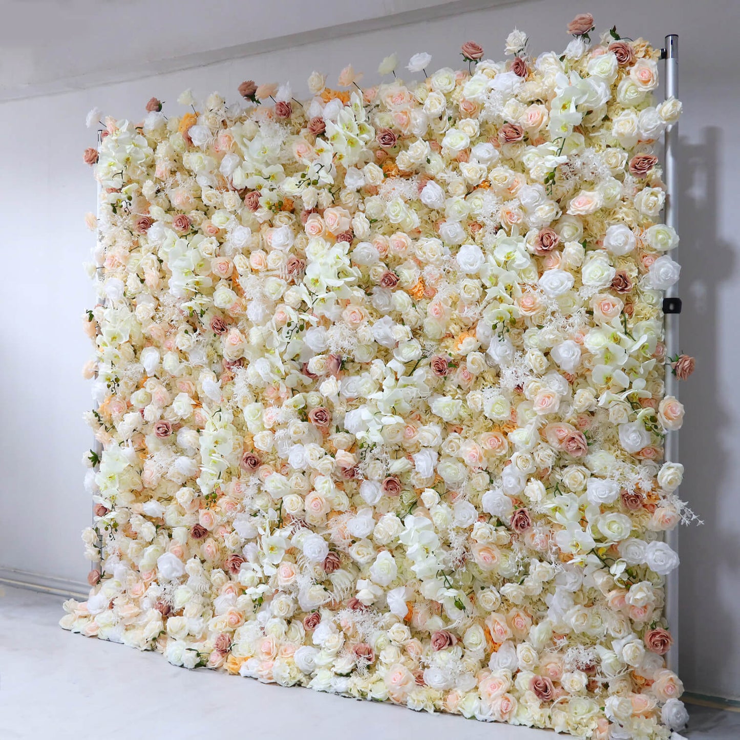 Champagne Pink White Rose Flower Wall for Engagement Wedding Party Decoration