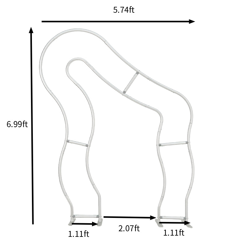 6x7ft Chiara Wave Curved Arch Frame Irregular Backdrop Stand for Event-ubackdrop