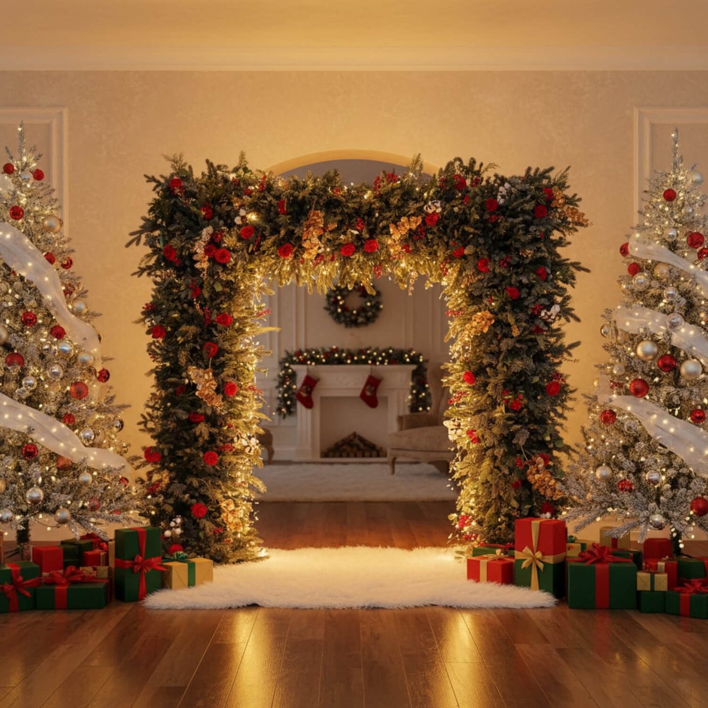 Christmas Decoration Arch Artificial Flower Wall Party Decor-ubackdrop