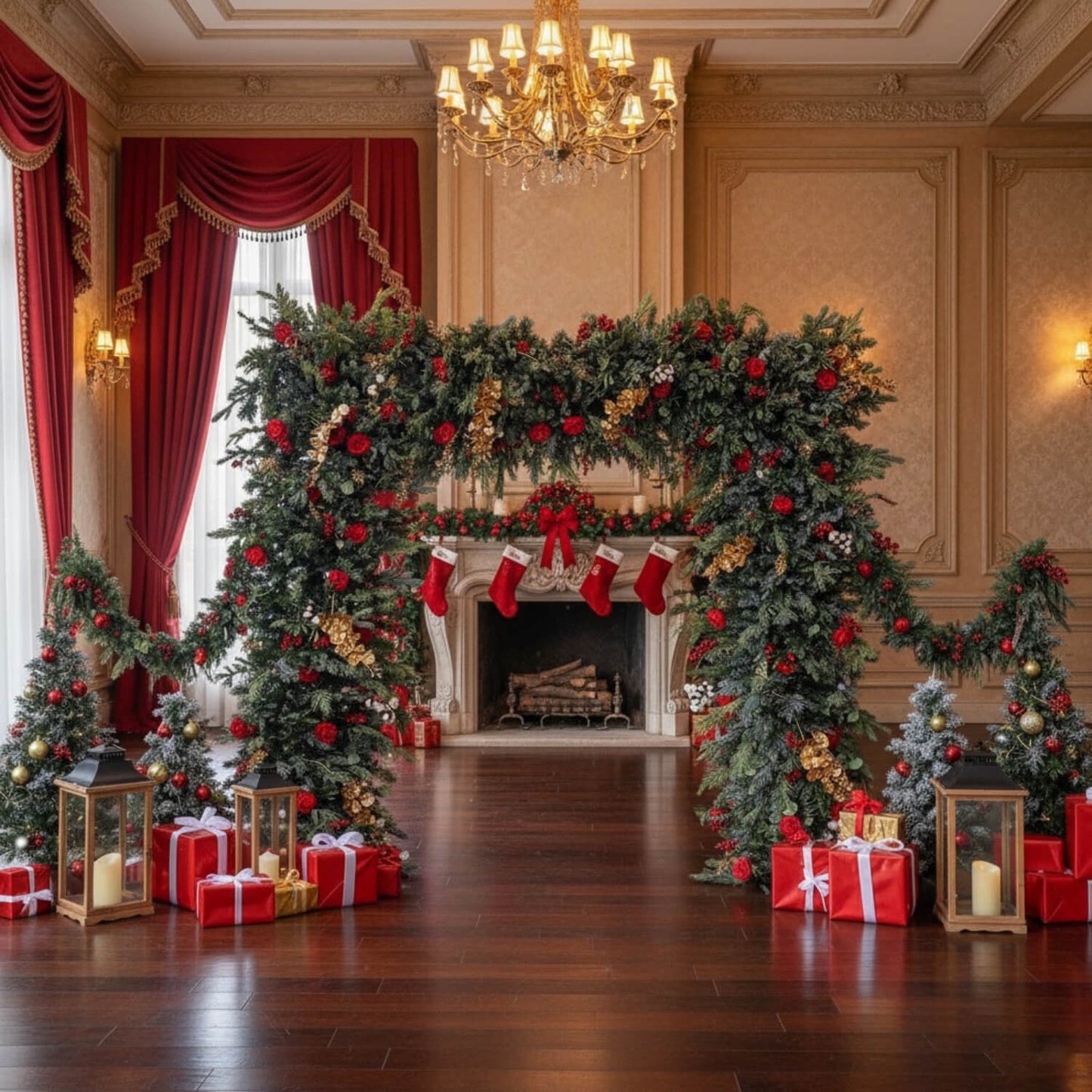 Christmas Decoration Arch Artificial Flower Wall Party Decor-ubackdrop