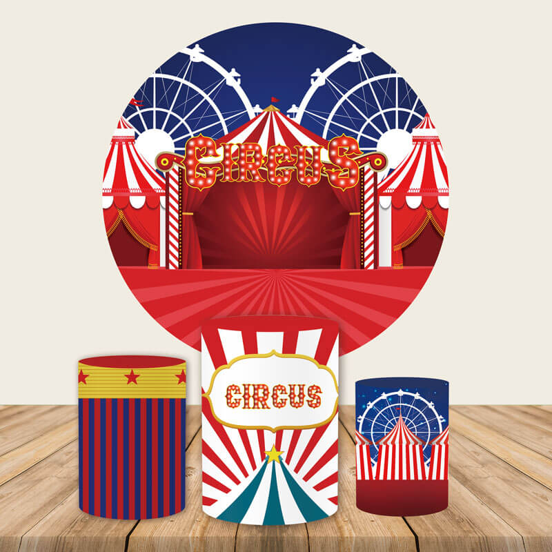 Circus Carnival Kids Birthday Party Backdrop Cover-ubackdrop